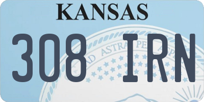 KS license plate 308IRN