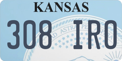 KS license plate 308IRO