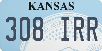 KS license plate 308IRR