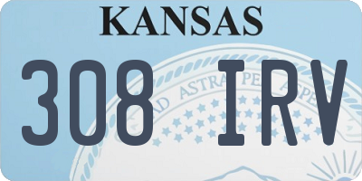 KS license plate 308IRV
