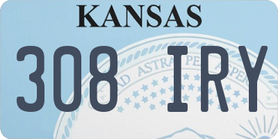 KS license plate 308IRY