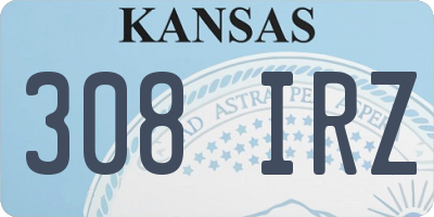 KS license plate 308IRZ