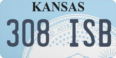 KS license plate 308ISB