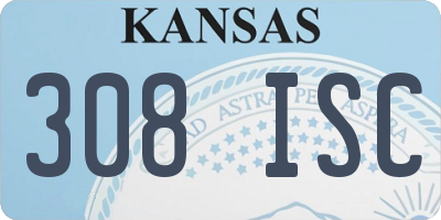 KS license plate 308ISC