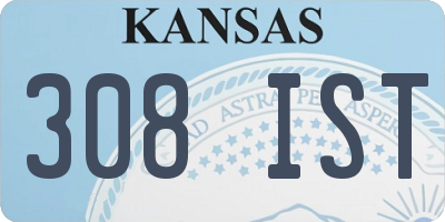 KS license plate 308IST