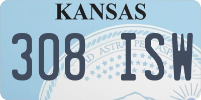 KS license plate 308ISW