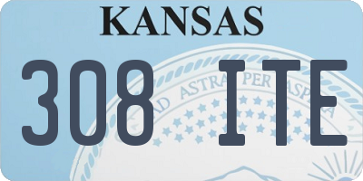 KS license plate 308ITE