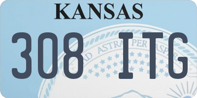 KS license plate 308ITG