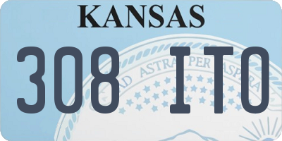 KS license plate 308ITO
