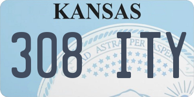 KS license plate 308ITY