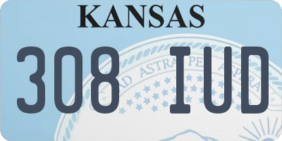 KS license plate 308IUD