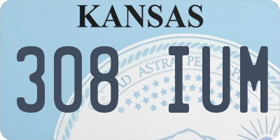 KS license plate 308IUM