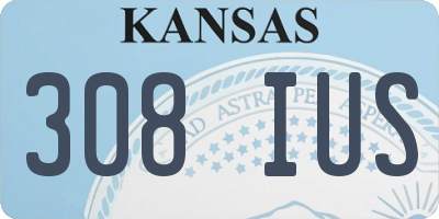 KS license plate 308IUS