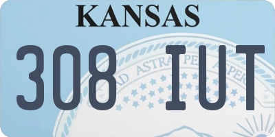 KS license plate 308IUT