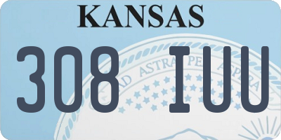 KS license plate 308IUU