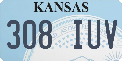 KS license plate 308IUV