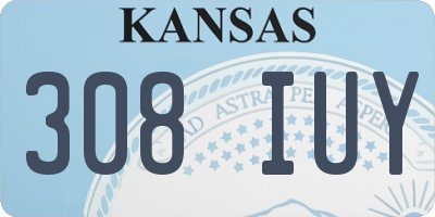 KS license plate 308IUY