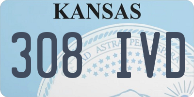 KS license plate 308IVD