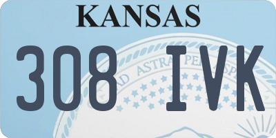 KS license plate 308IVK