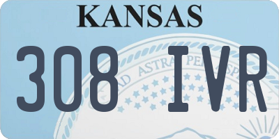 KS license plate 308IVR