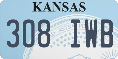 KS license plate 308IWB