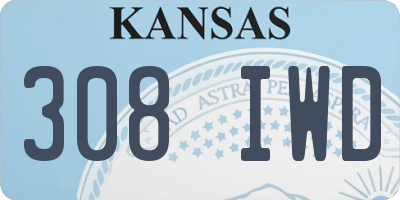 KS license plate 308IWD