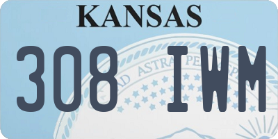 KS license plate 308IWM