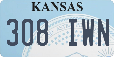 KS license plate 308IWN
