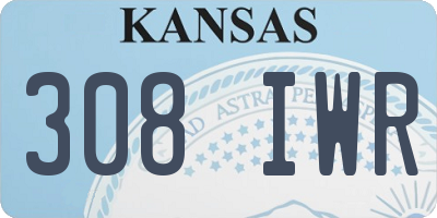KS license plate 308IWR