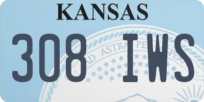 KS license plate 308IWS