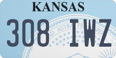 KS license plate 308IWZ