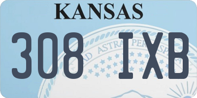 KS license plate 308IXB