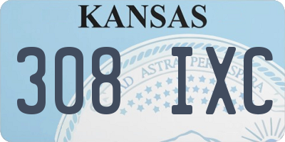 KS license plate 308IXC