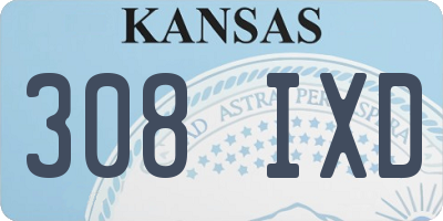 KS license plate 308IXD