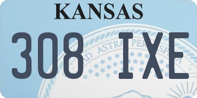 KS license plate 308IXE