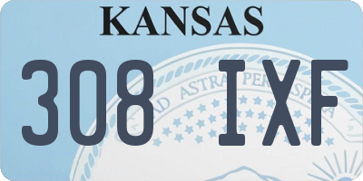 KS license plate 308IXF