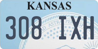 KS license plate 308IXH