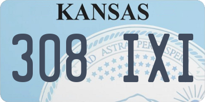 KS license plate 308IXI