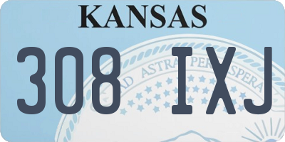 KS license plate 308IXJ