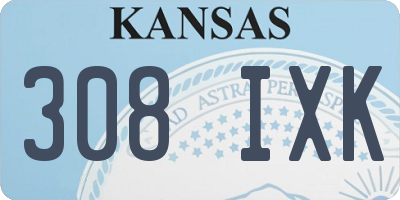 KS license plate 308IXK