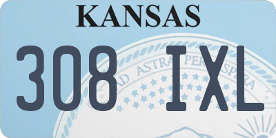KS license plate 308IXL