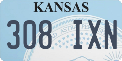 KS license plate 308IXN