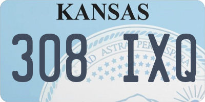 KS license plate 308IXQ