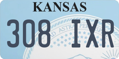KS license plate 308IXR