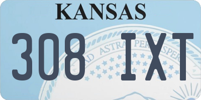KS license plate 308IXT