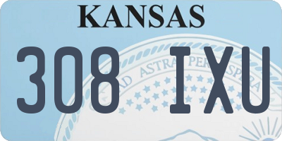 KS license plate 308IXU
