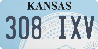 KS license plate 308IXV