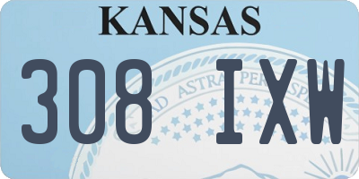 KS license plate 308IXW