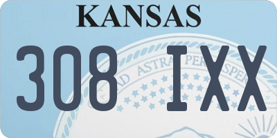 KS license plate 308IXX