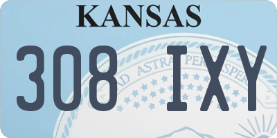 KS license plate 308IXY